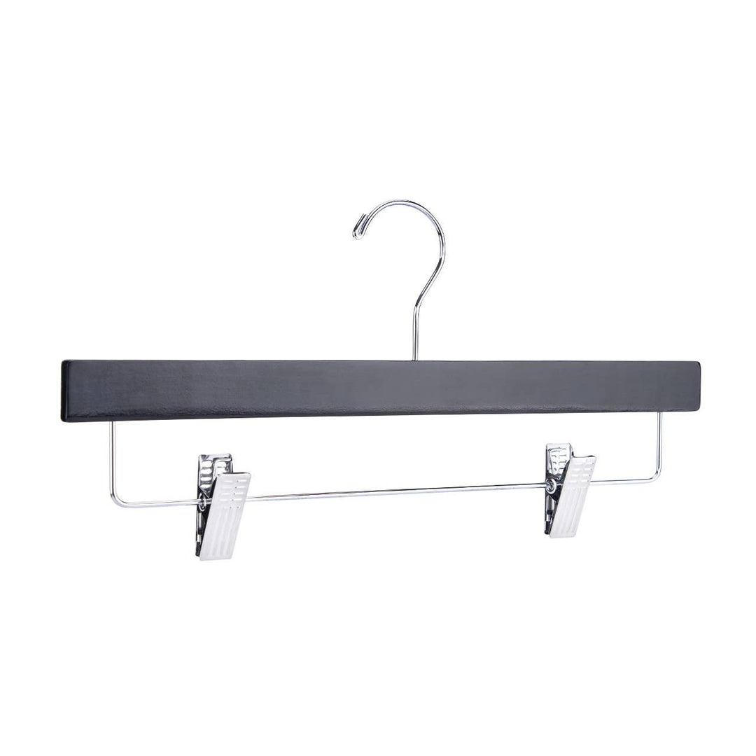 14" Black Wood Skirt and Pants Hangers - Case of 50