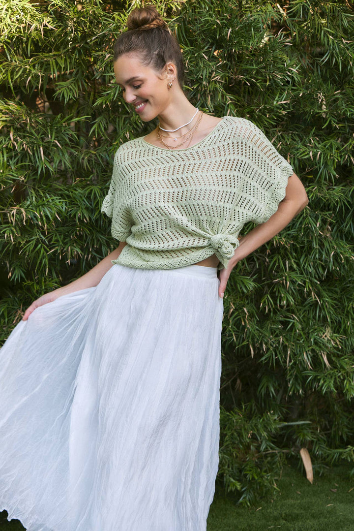 Crochet Sweater w/ Scallop Edge