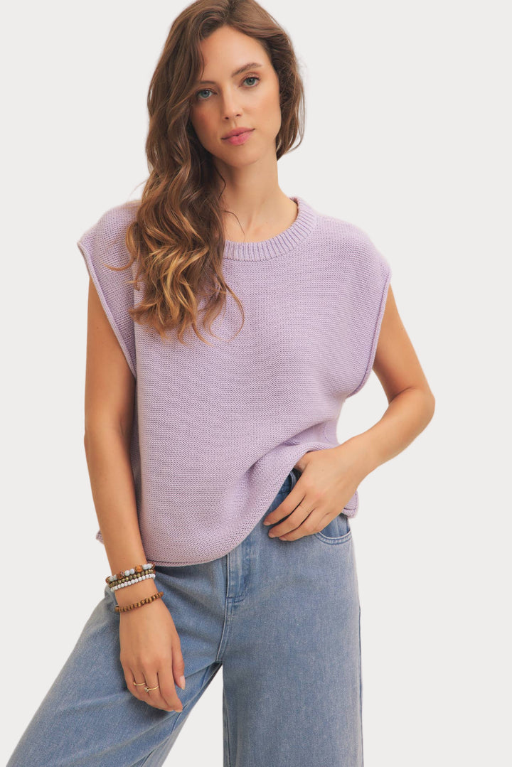 Relaxed Fit Sweater Vest | Sleeveless Knit