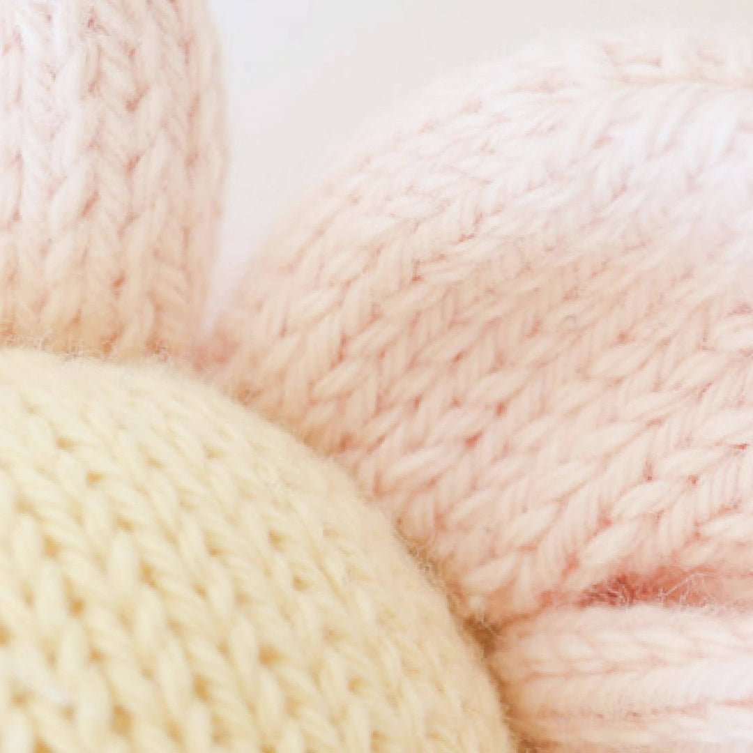 Close-up of pink knit petals