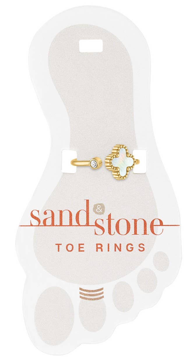 Sand & Stone: Gold Mini CZ & Quatrafoil Toe Ring