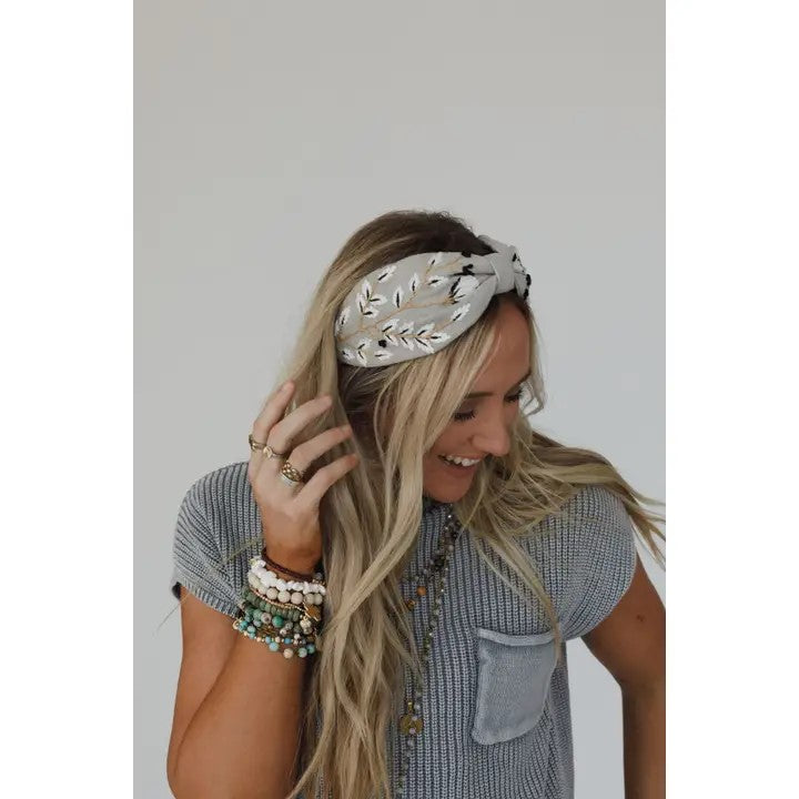 Monochrome Bloom Garden Headband