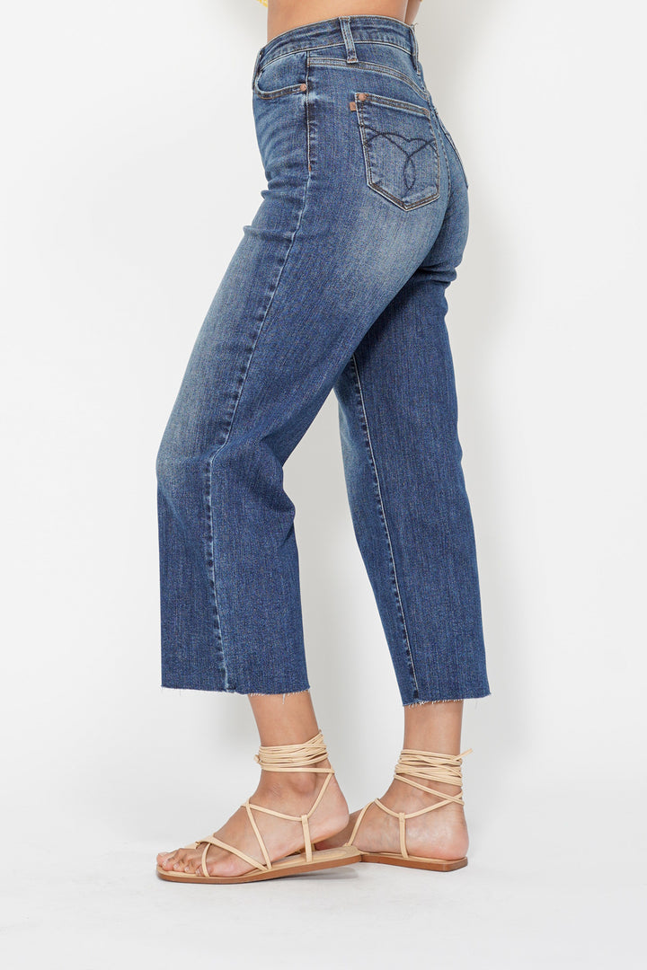 Dolly High Rise Back Pocket Classic Cropped Wide Leg