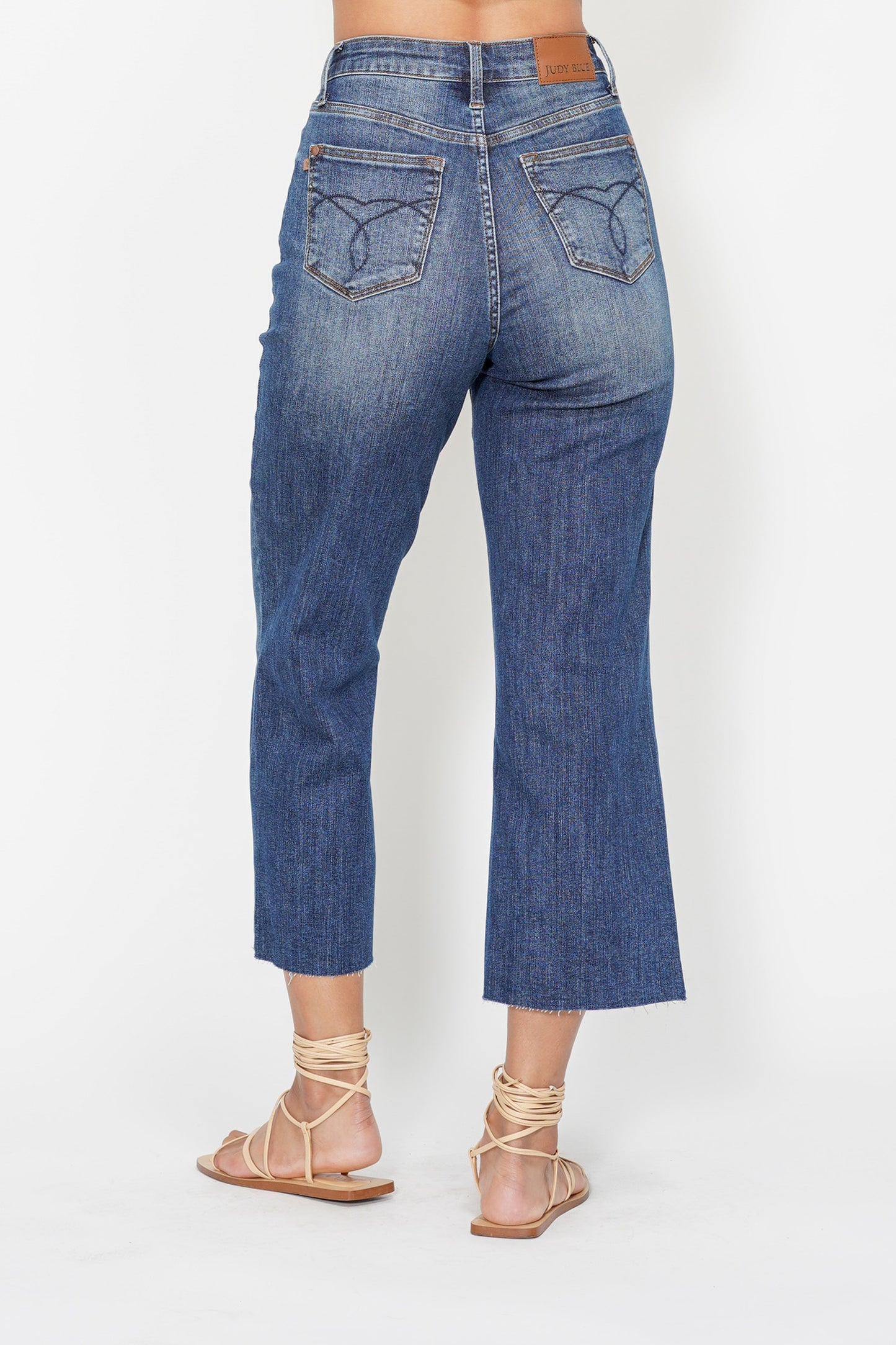 Dolly High Rise Back Pocket Classic Cropped Wide Leg