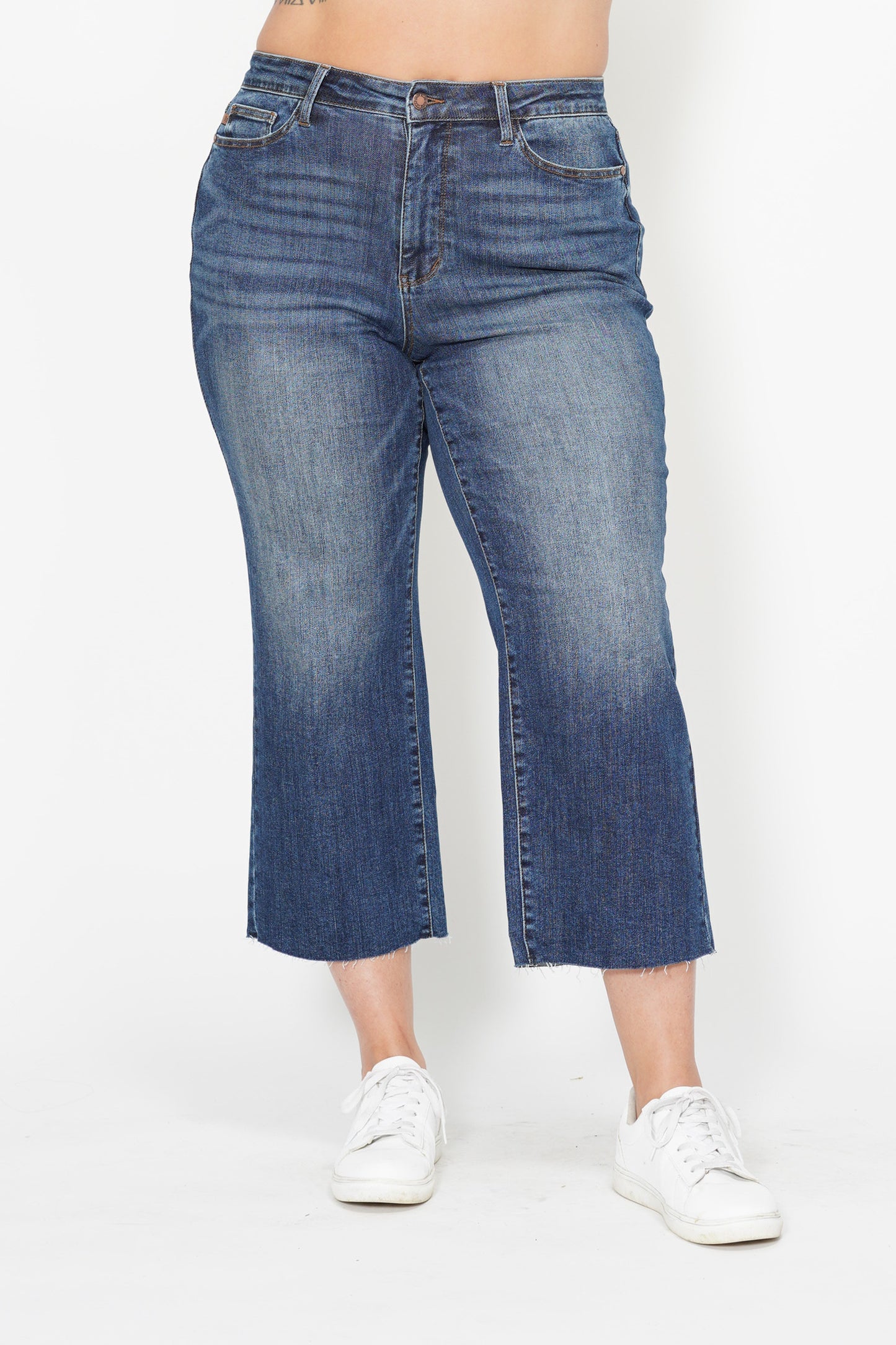Dolly High Rise Back Pocket Classic Cropped Wide Leg | Plus