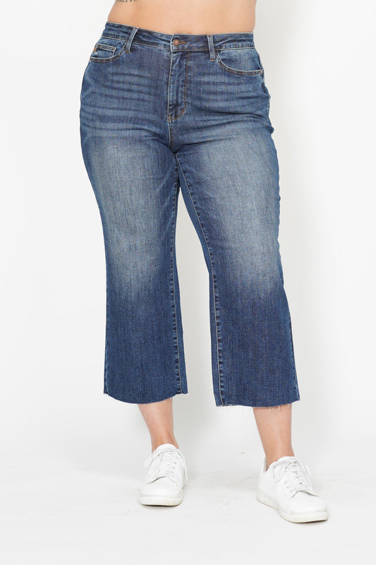 Dolly High Rise Back Pocket Classic Cropped Wide Leg | Plus