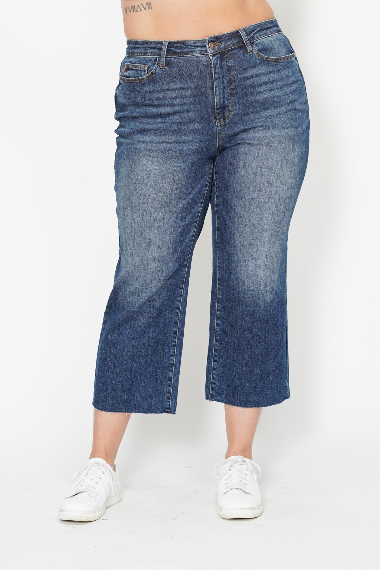 Dolly High Rise Back Pocket Classic Cropped Wide Leg | Plus