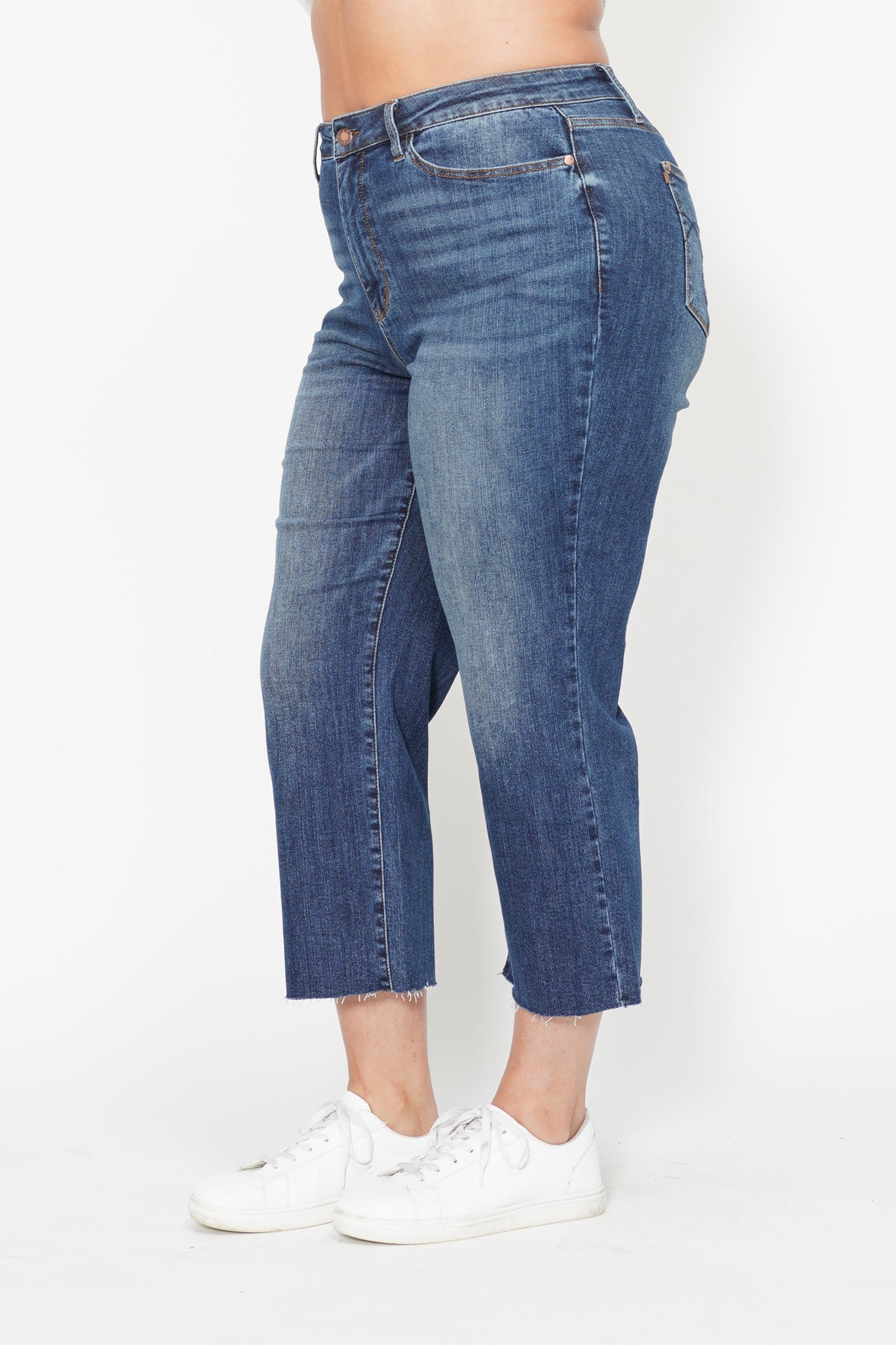 Dolly High Rise Back Pocket Classic Cropped Wide Leg | Plus