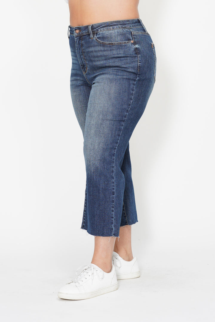 High Rise Cropped Wide Leg Jeans