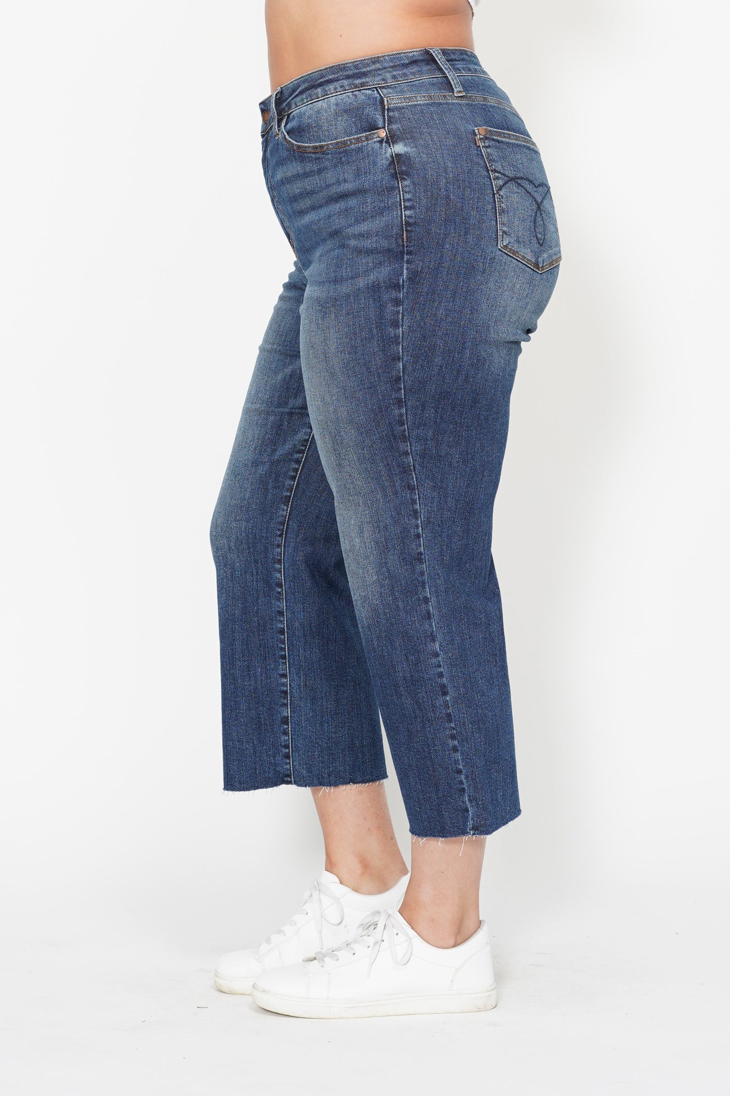 Dolly High Rise Back Pocket Classic Cropped Wide Leg | Plus