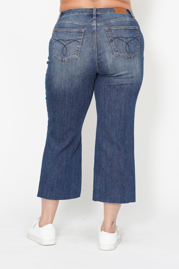 High Rise Cropped Wide Leg Jeans
