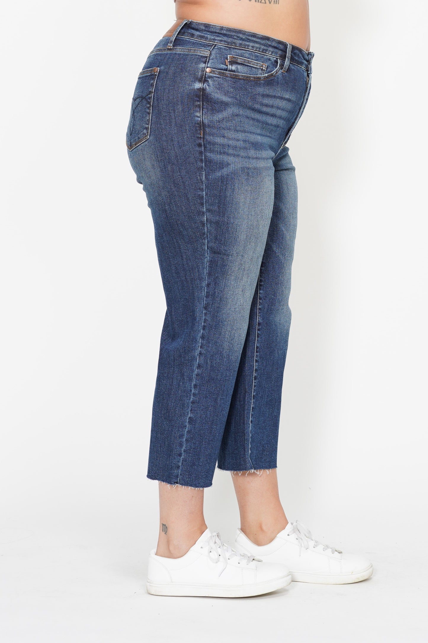 Dolly High Rise Back Pocket Classic Cropped Wide Leg | Plus