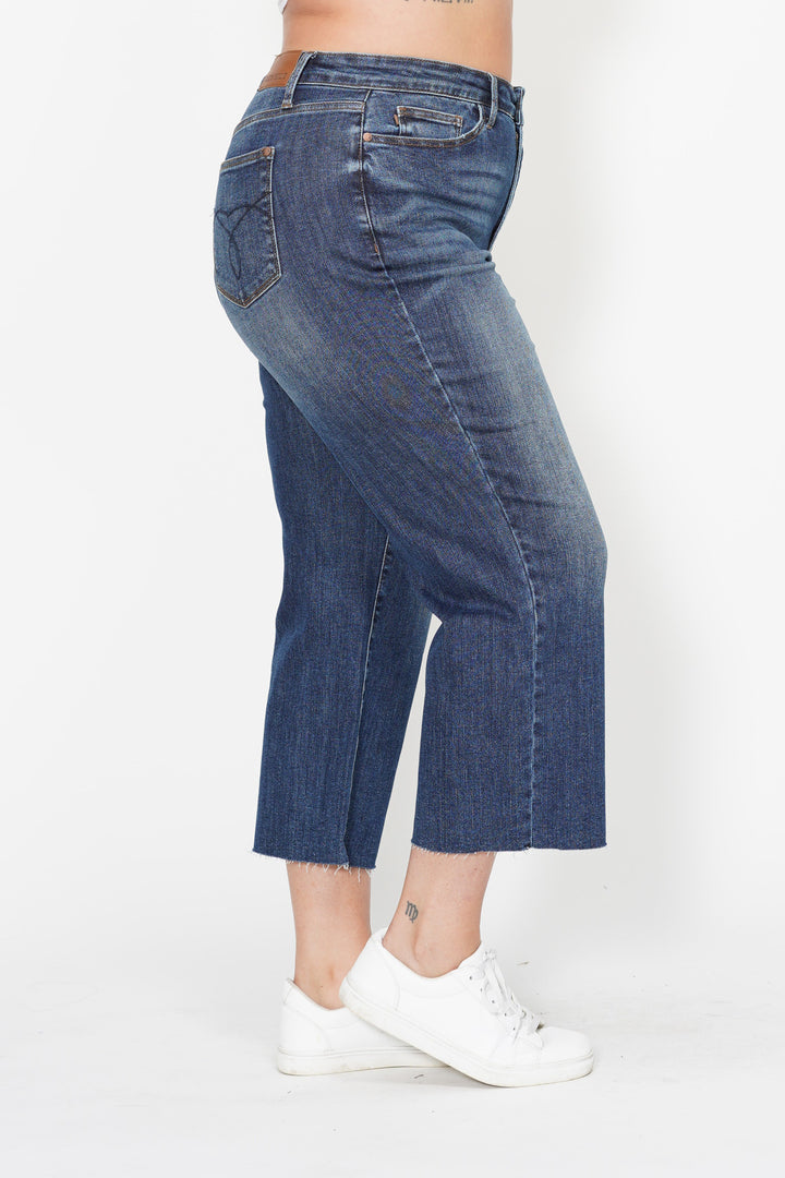 High Rise Cropped Wide Leg Jeans