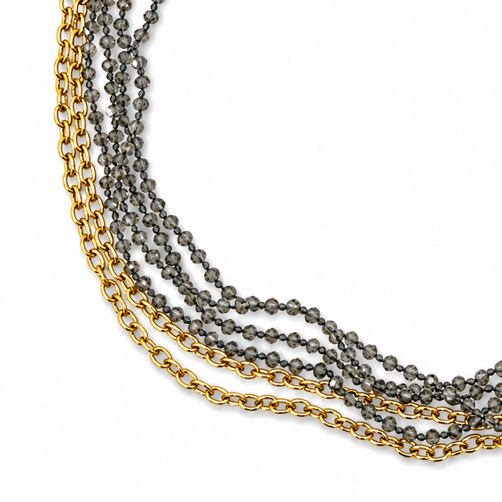 Multistrand Beaded & Chain Layering Necklace