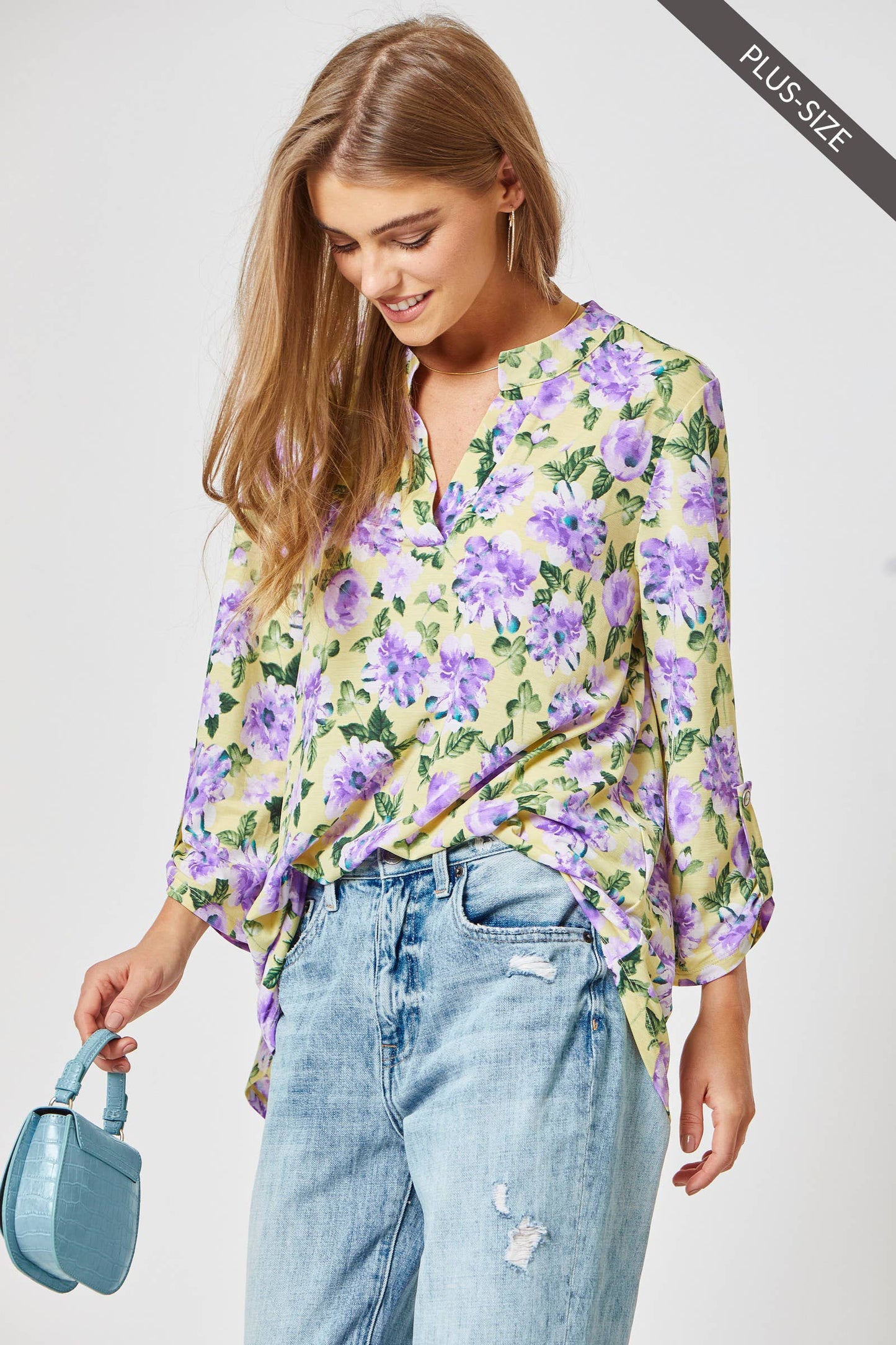 Lizzy 3/4 Sleeve Print Top - Plus