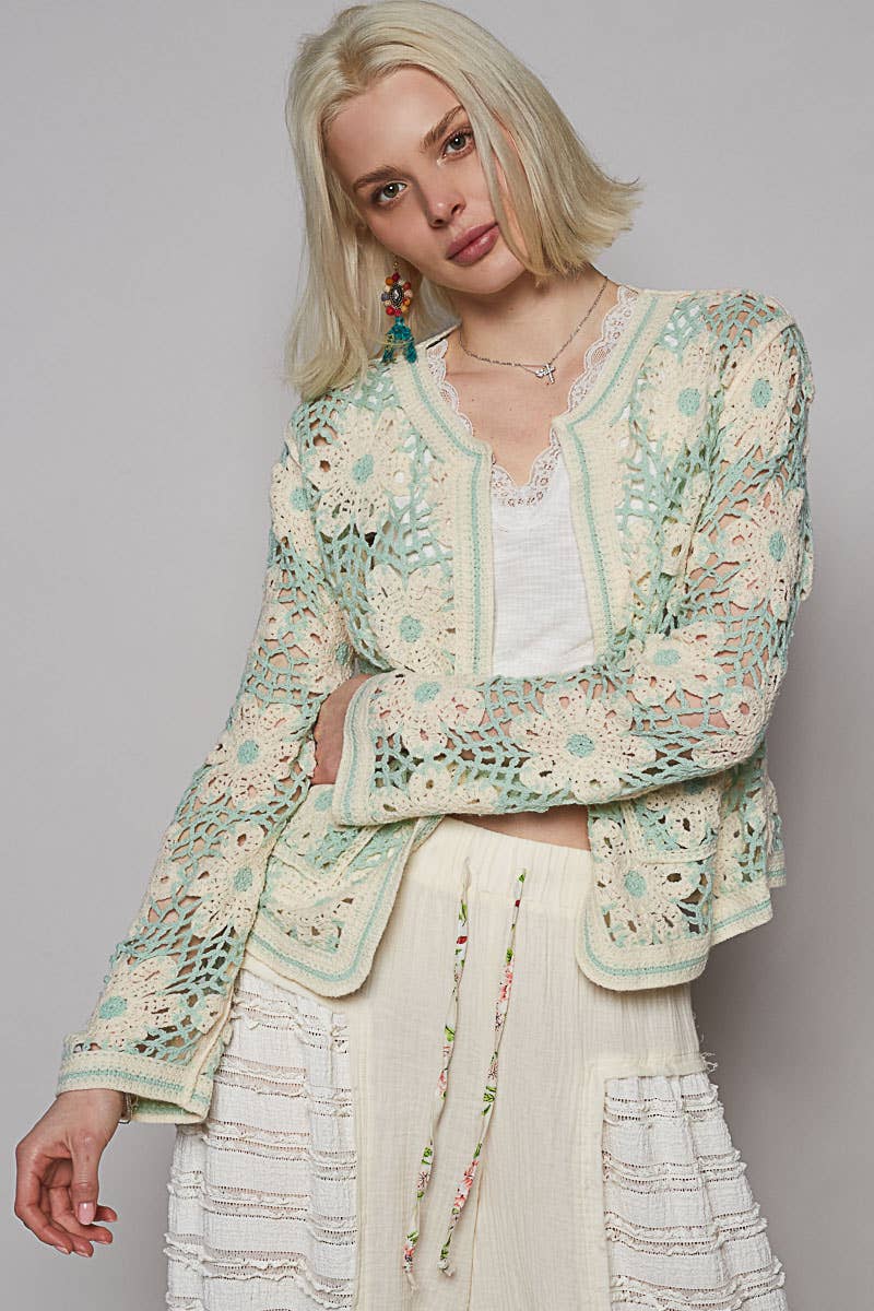 Crochet Floral Lace Cardigan