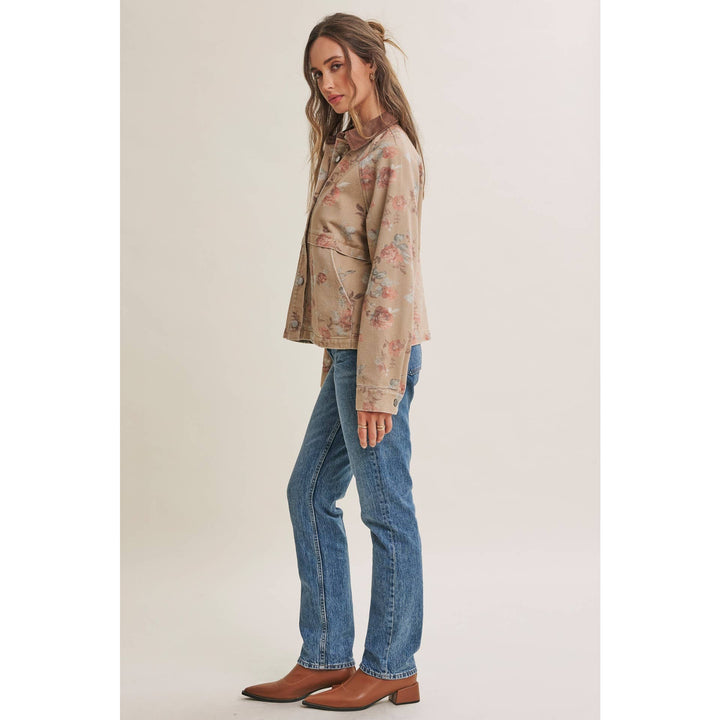 Wild Rose Vintage Floral Twill Jacket