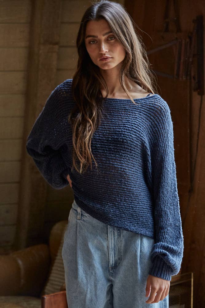 Cocoa Drift Open Knit Sweater