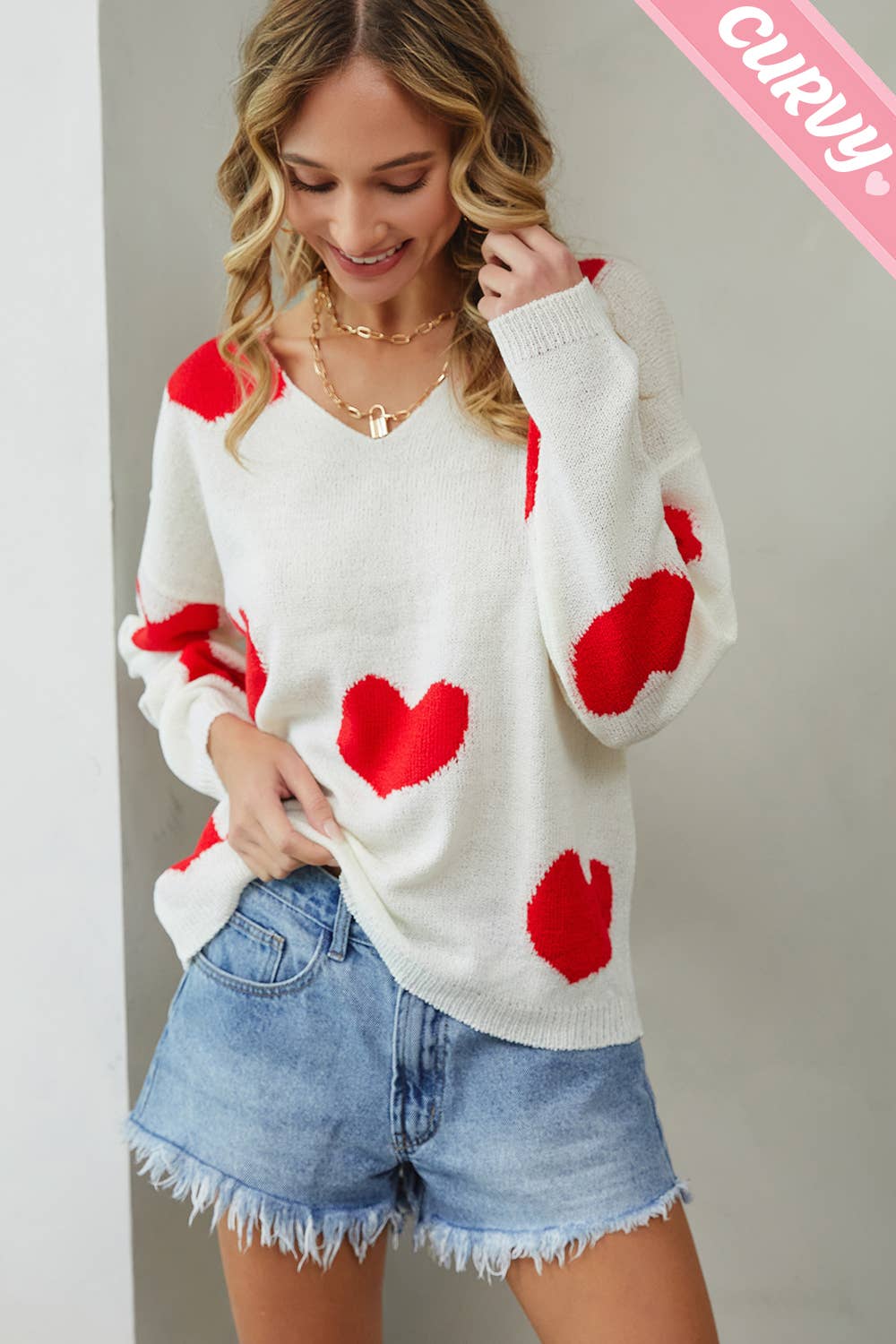 Heart Sweater - Plus Size