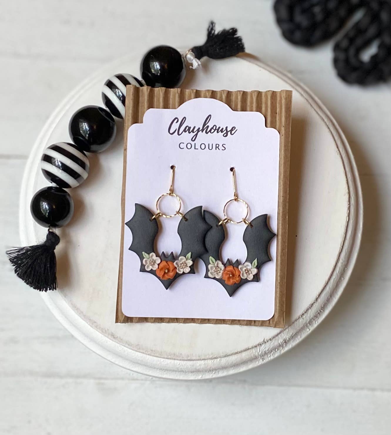 Floral Fall Clay Earrings