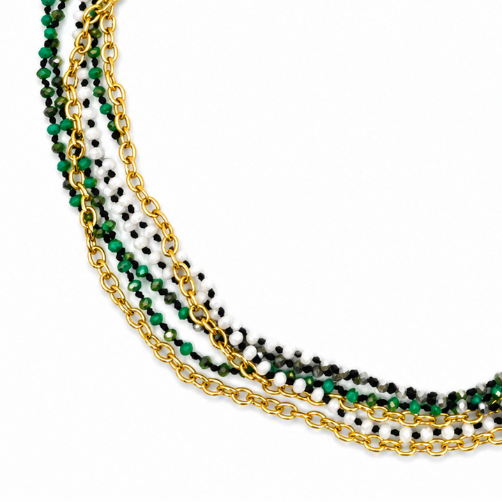 Multistrand Beaded & Chain Layering Necklace