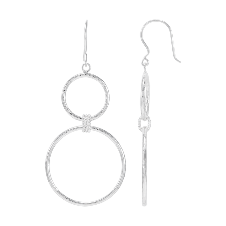 'Big and Little' Sterling Silver Drop Earrings