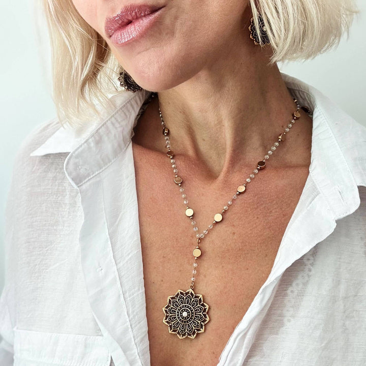 Remember Who You Are Crystal Mandala Pendant Necklace