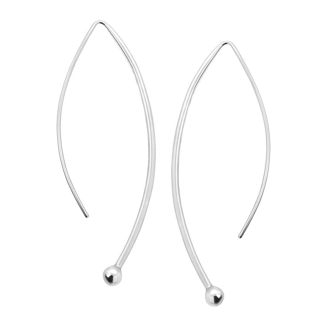 'Spheres on Wires' Drop Earrings in Sterling Silver