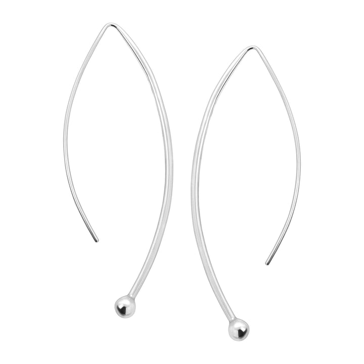 'Spheres on Wires' Drop Earrings in Sterling Silver