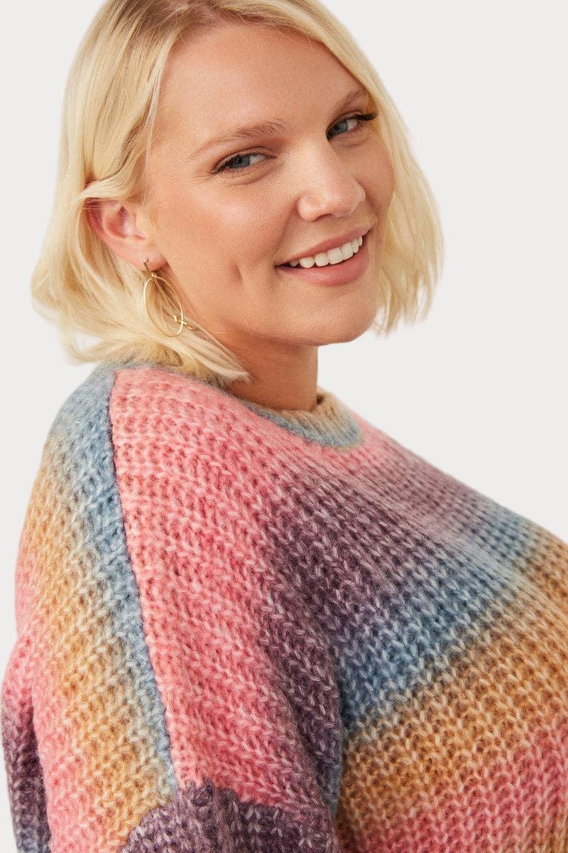 Ombre Striped Chunky Knit Sweater – Cozy Layers