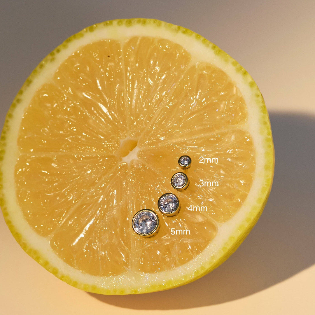 Marisol Bezel Stud – 5mm Gold