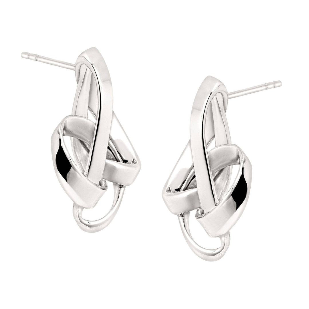 'Tied Up' Knotted Earrings in Sterling Silver