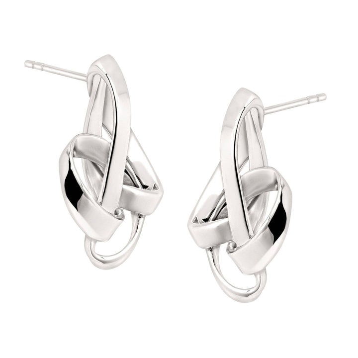 'Tied Up' Knotted Earrings in Sterling Silver