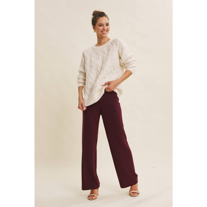 Pearl Embellished Wool Cable Knit Tunic – Conscious Glamour