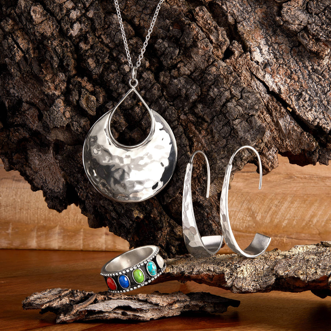 'Effortless Glamour' Sterling Silver Hoop Earrings