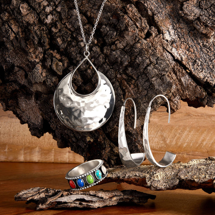 'Effortless Glamour' Sterling Silver Hoop Earrings