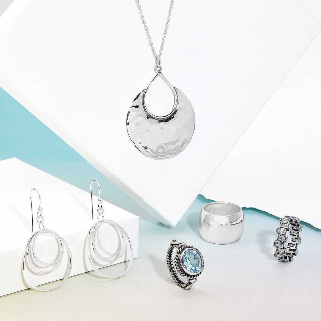 'Crescent Drop' Pendant in Sterling Silver