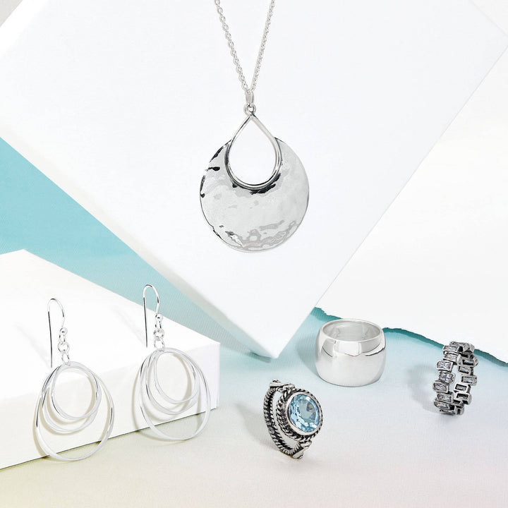 'Crescent Drop' Pendant in Sterling Silver