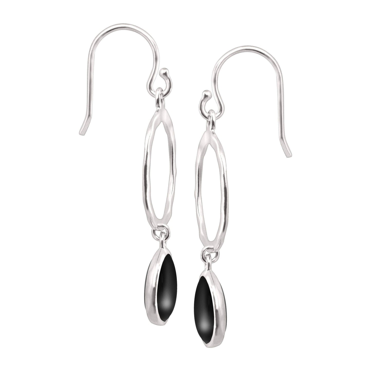 Silpada Dark Halo Drop Earring, Natural Black Agate & Silver