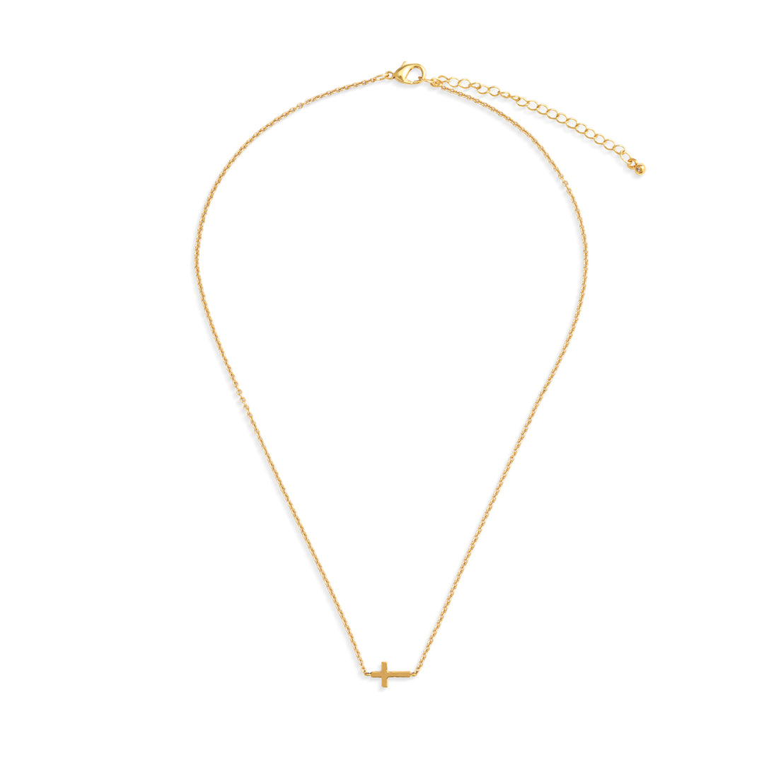 Gold Cross Charm Necklace