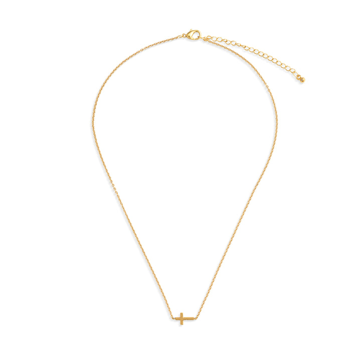 Gold Cross Charm Necklace