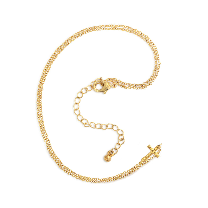 Gold Cross Charm Necklace