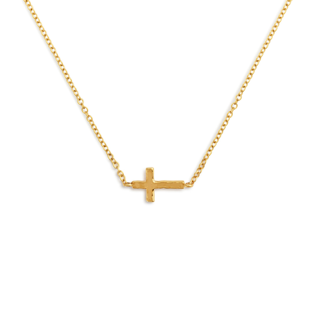 Gold Cross Charm Necklace