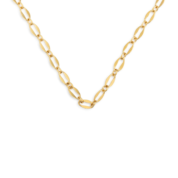 Gold Mirror Oval Chain Necklace