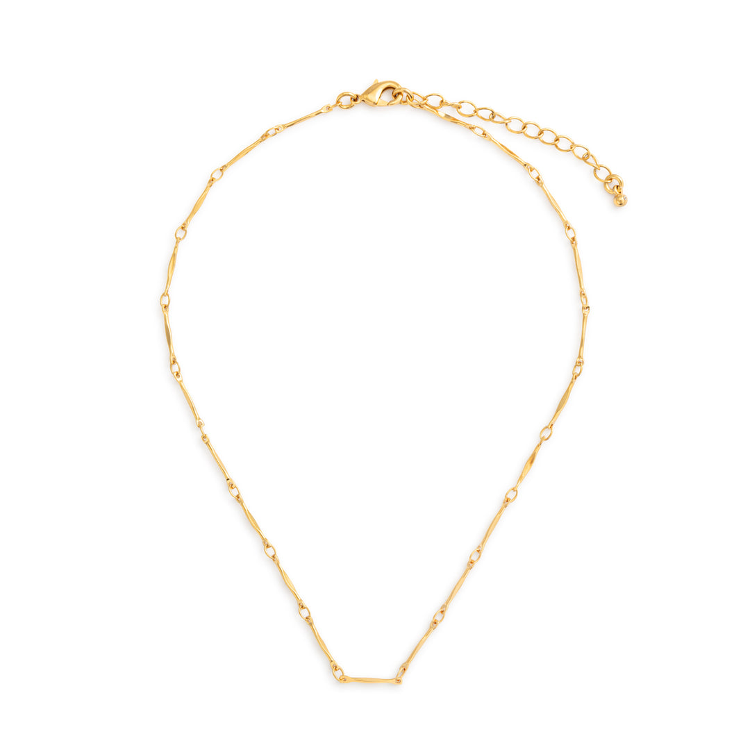 Gold Bar Link Chain Necklace