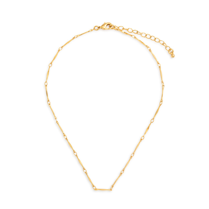 Gold Bar Link Chain Necklace