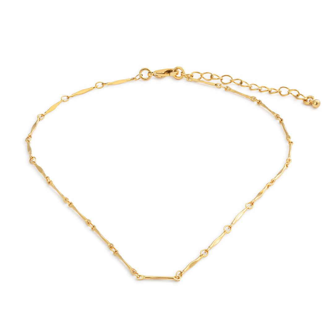 Gold Bar Link Chain Necklace