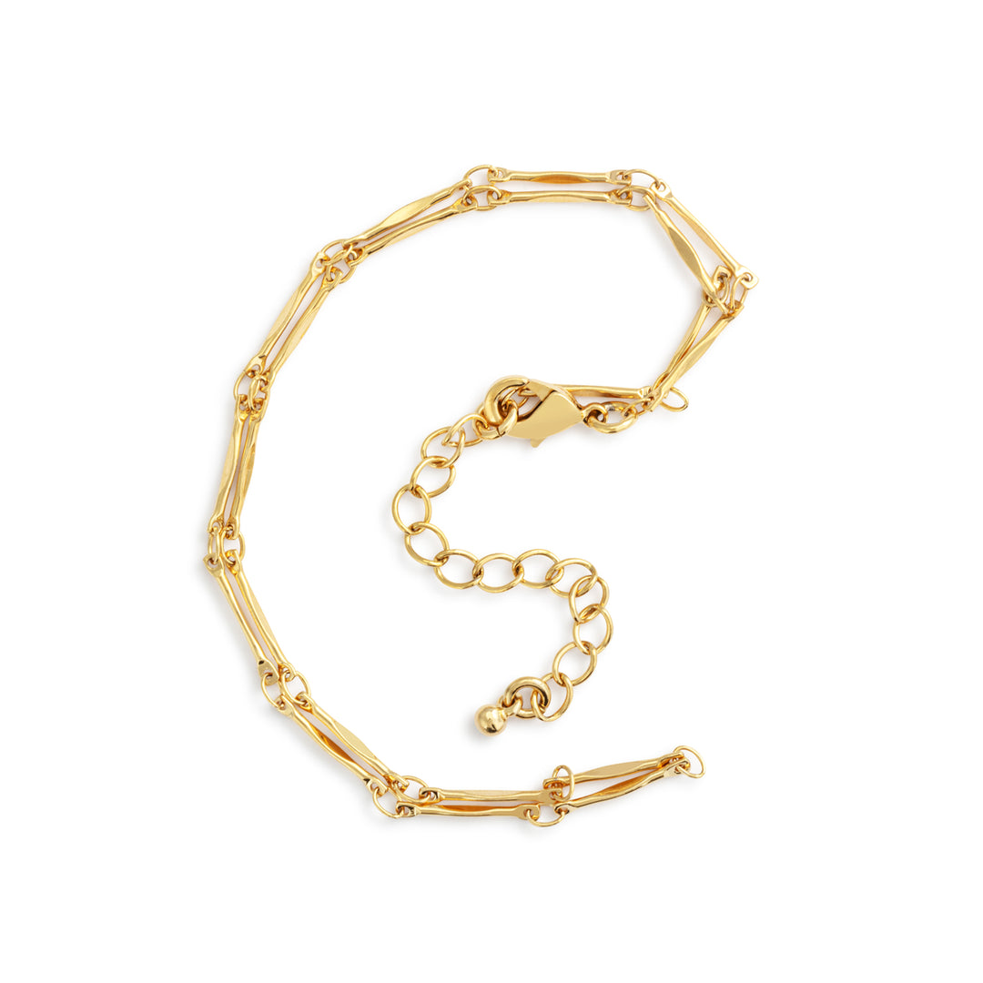 Gold Bar Link Chain Necklace