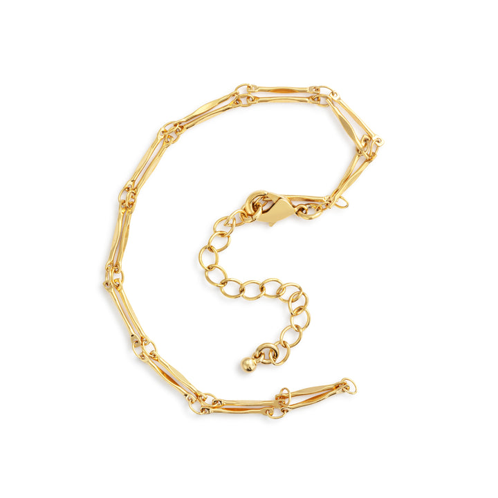 Gold Bar Link Chain Necklace