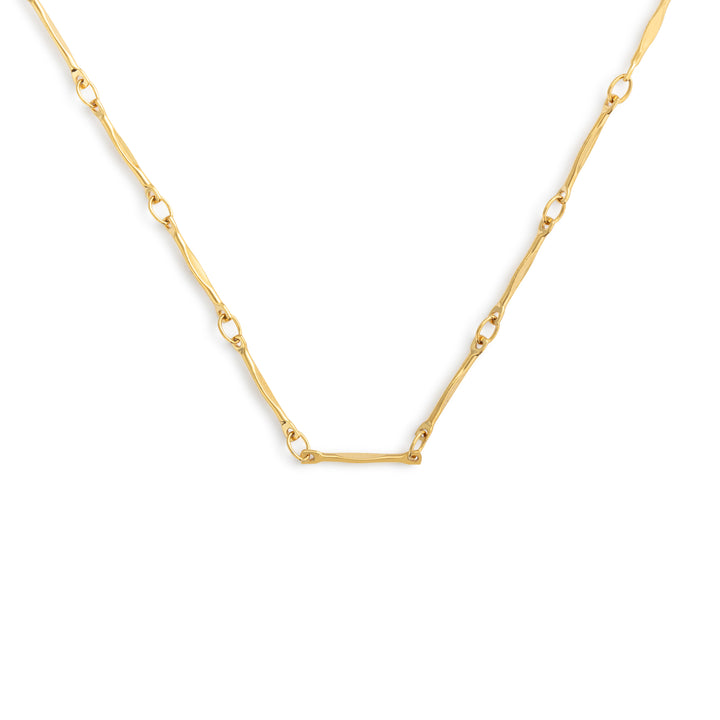 Gold Bar Link Chain Necklace
